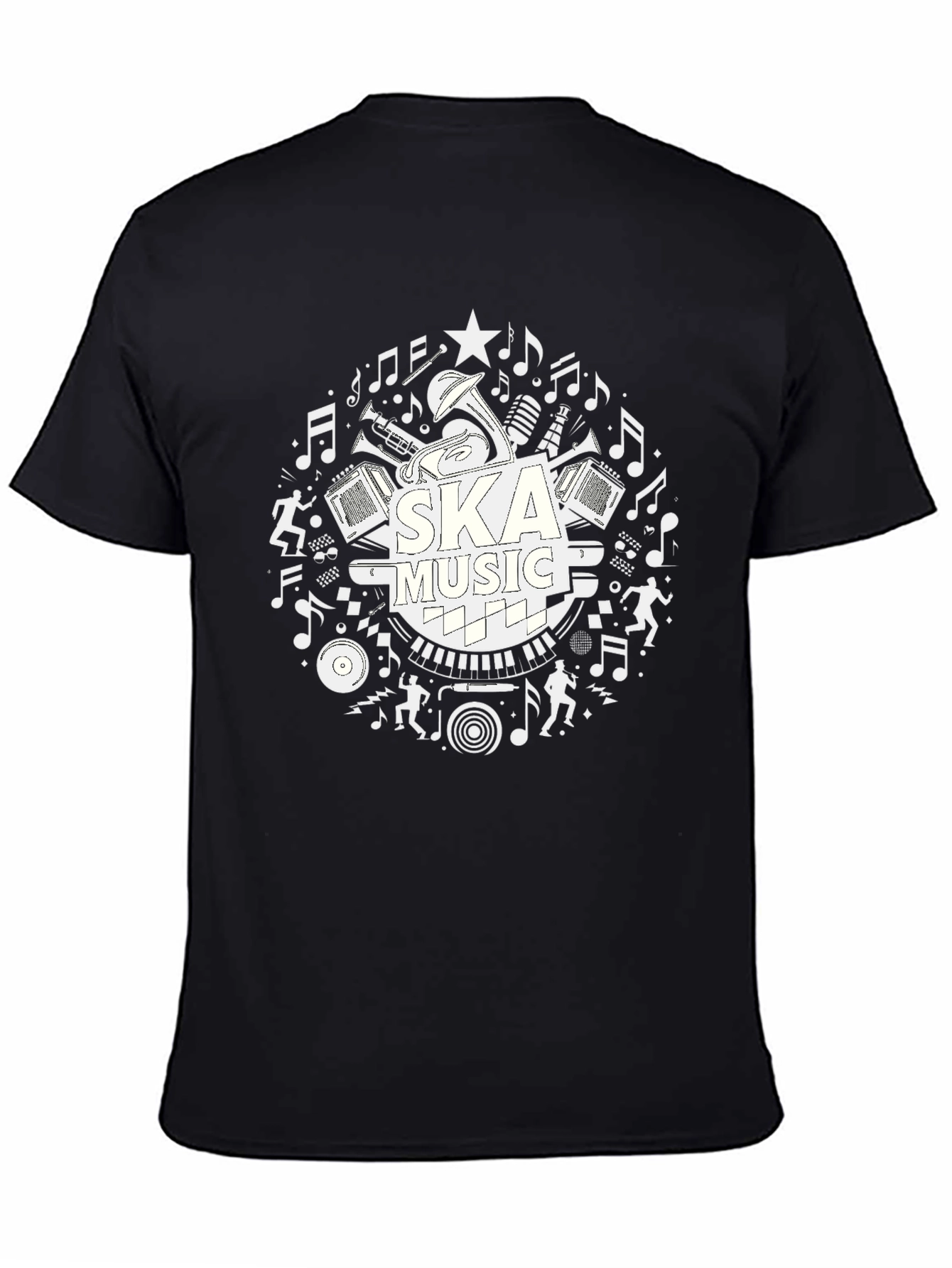 Ska Music Graphic T-Shirt - Black Cotton Tee