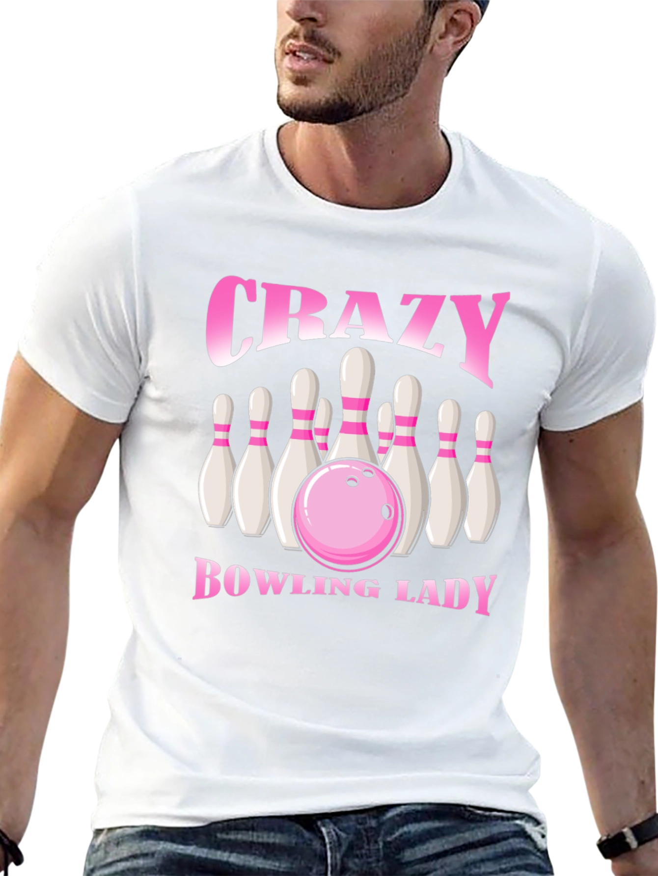 Crazy Bowling Lady T-Shirt - Black
