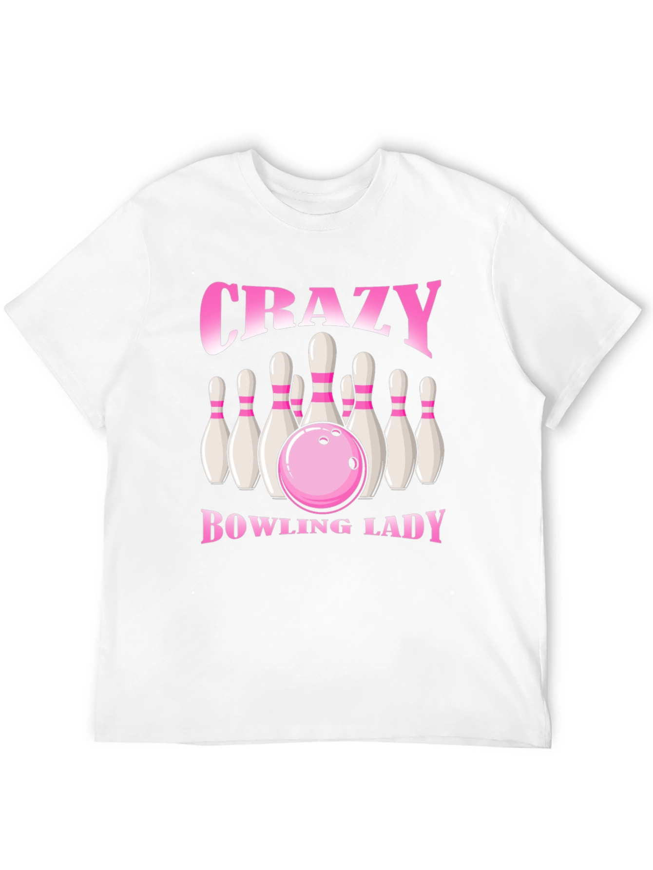 Crazy Bowling Lady T-Shirt - Black