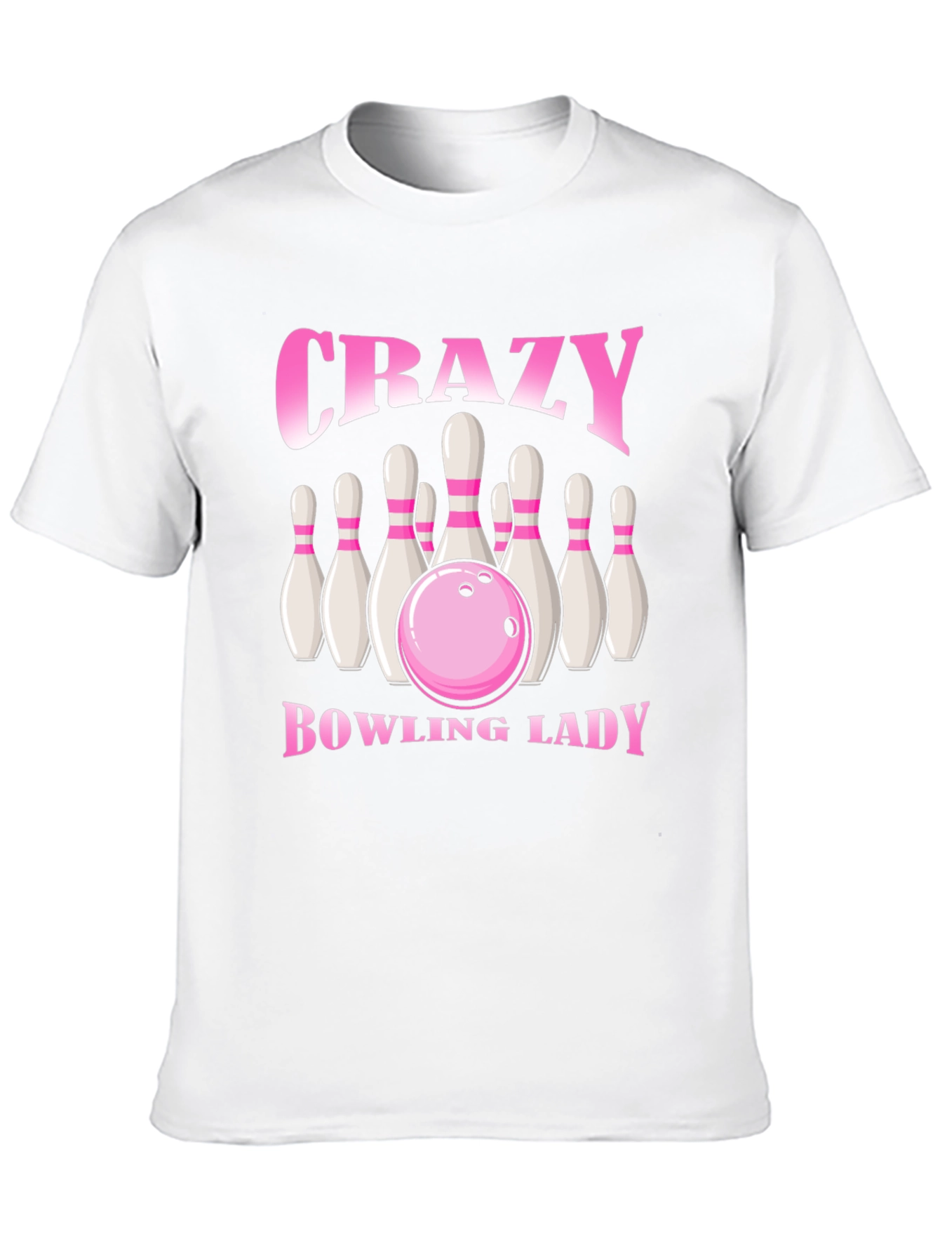 Crazy Bowling Lady T-Shirt - Black