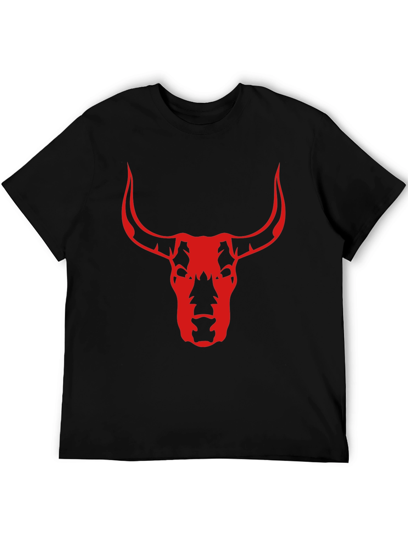 Bull Skull Graphic Tee - Black Cotton T-Shirt