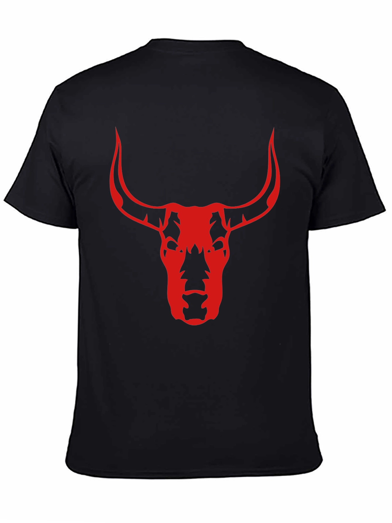 Bull Skull Graphic Tee - Black Cotton T-Shirt