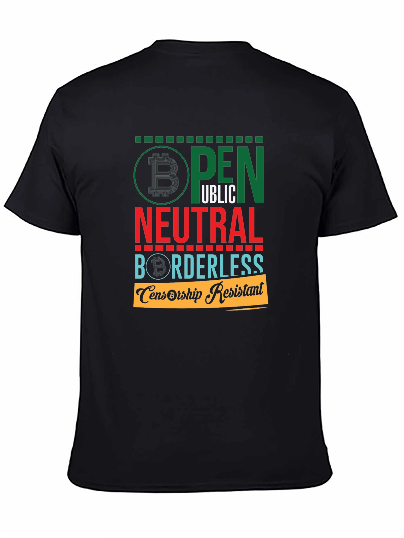 Open Public Neutral Borderless Censorship Resistant T-Shirt