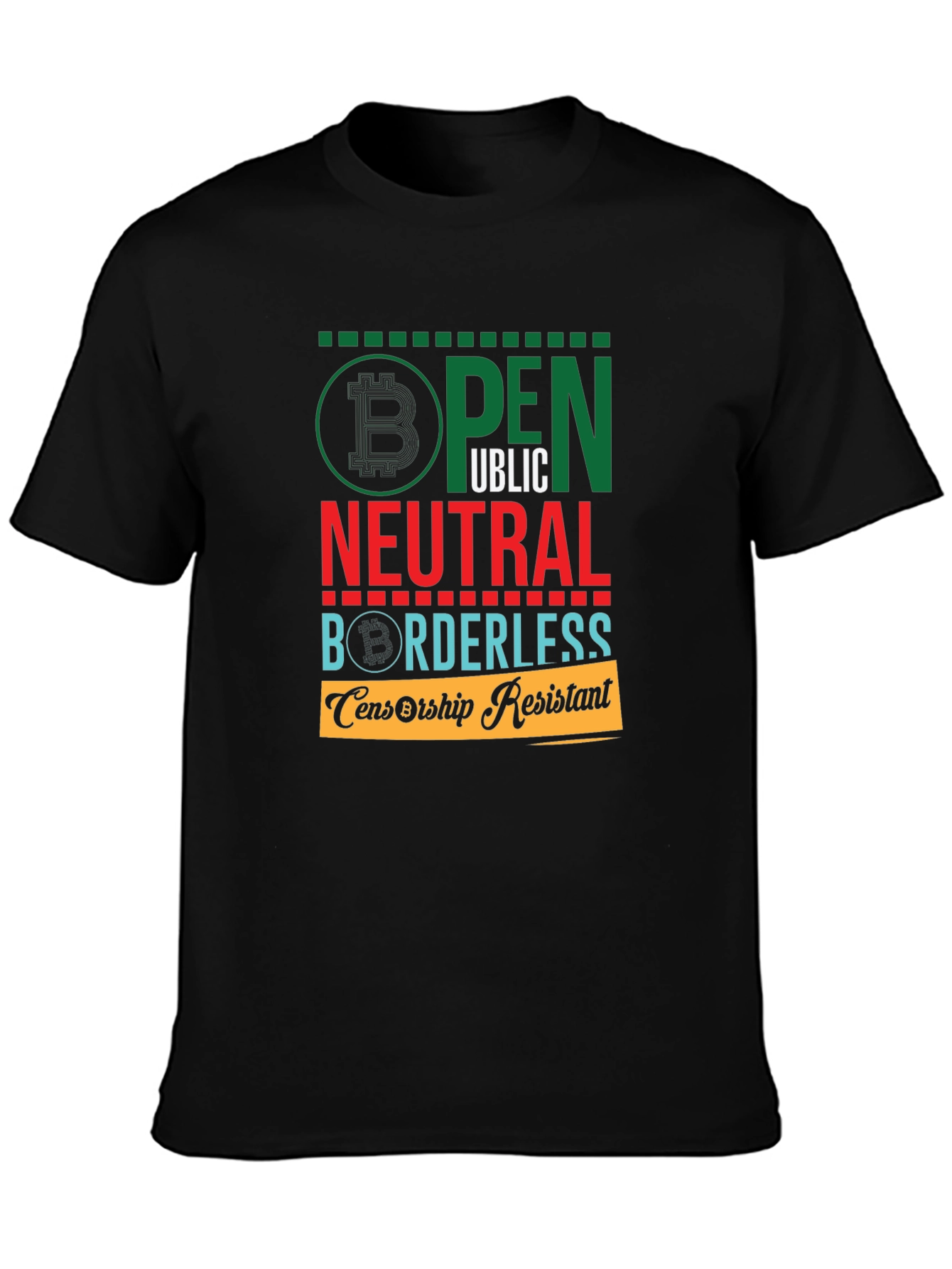 Open Public Neutral Borderless Censorship Resistant T-Shirt