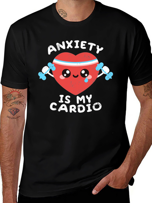 Anxiety Cardio Funny Graphic T-Shirt