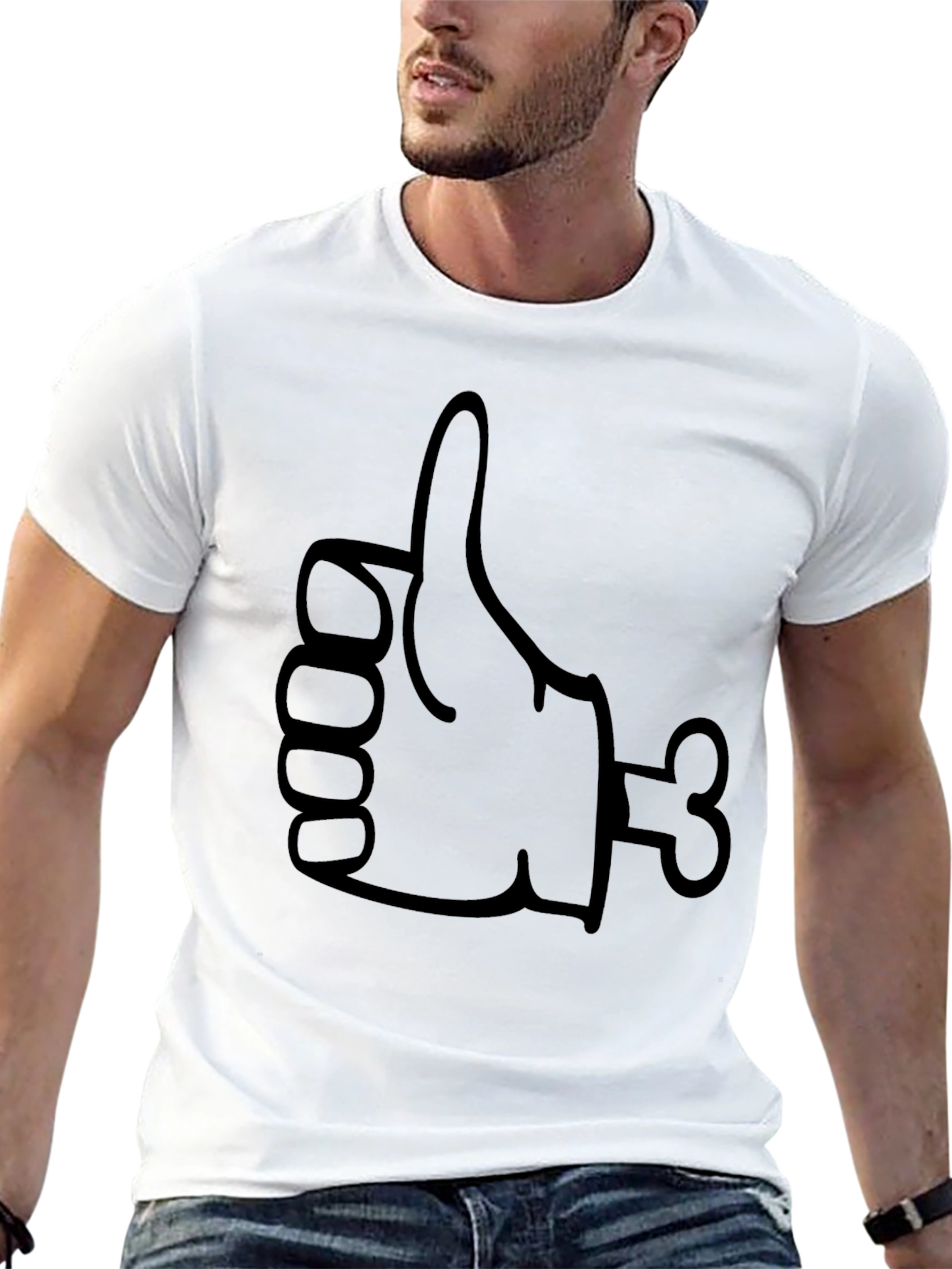 Zombie Thumbs Up Graphic T-Shirt - Black