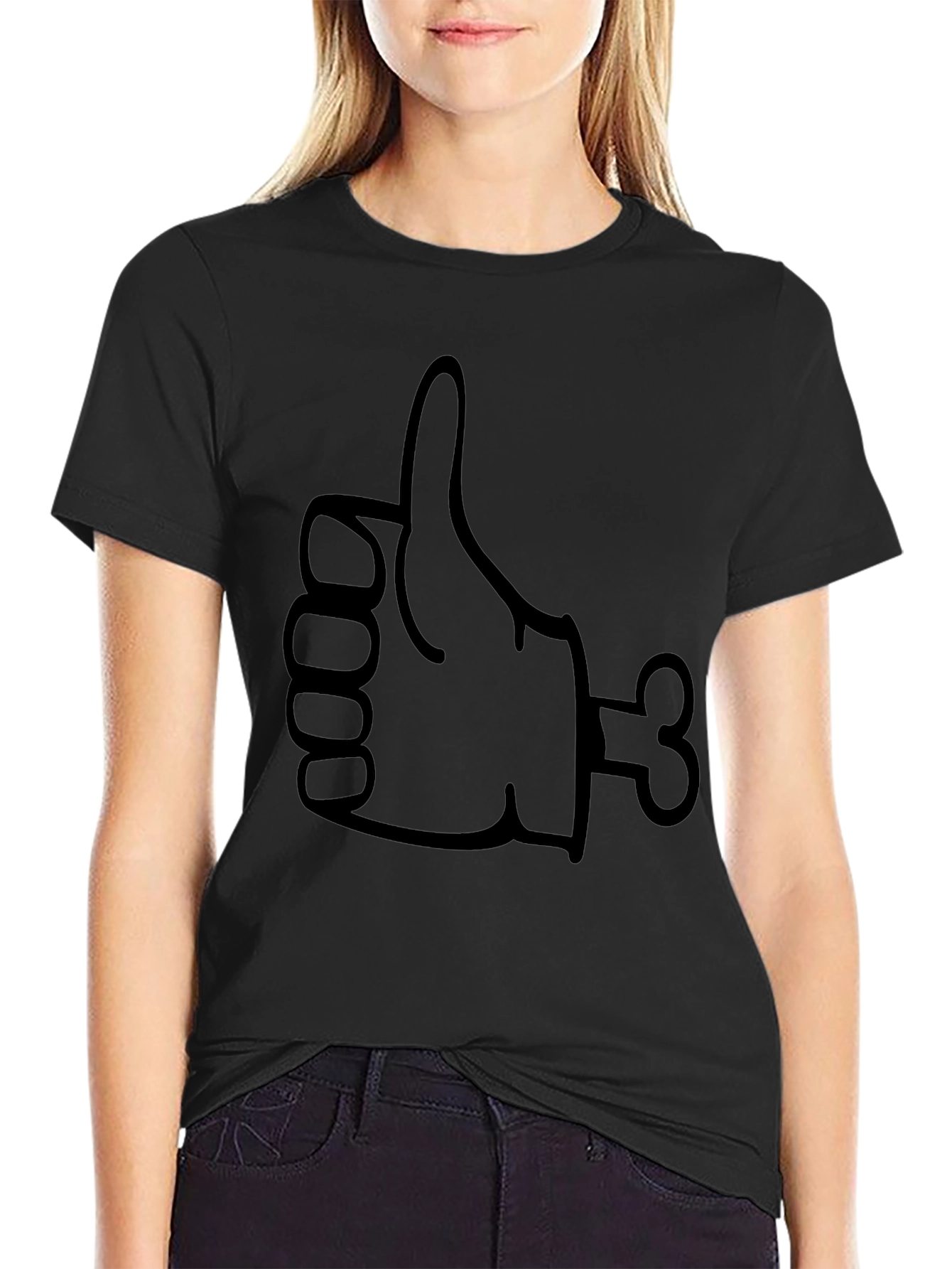 Zombie Thumbs Up Graphic T-Shirt - Black