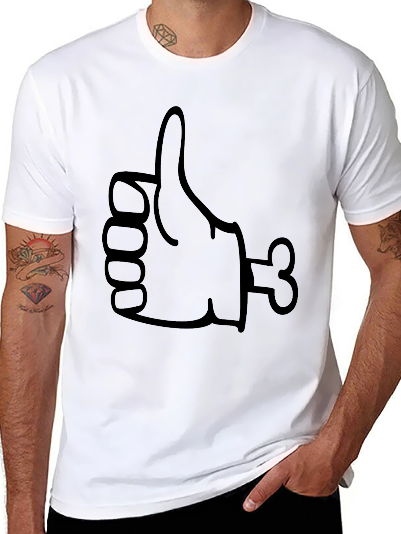 Zombie Thumbs Up Graphic T-Shirt - Black