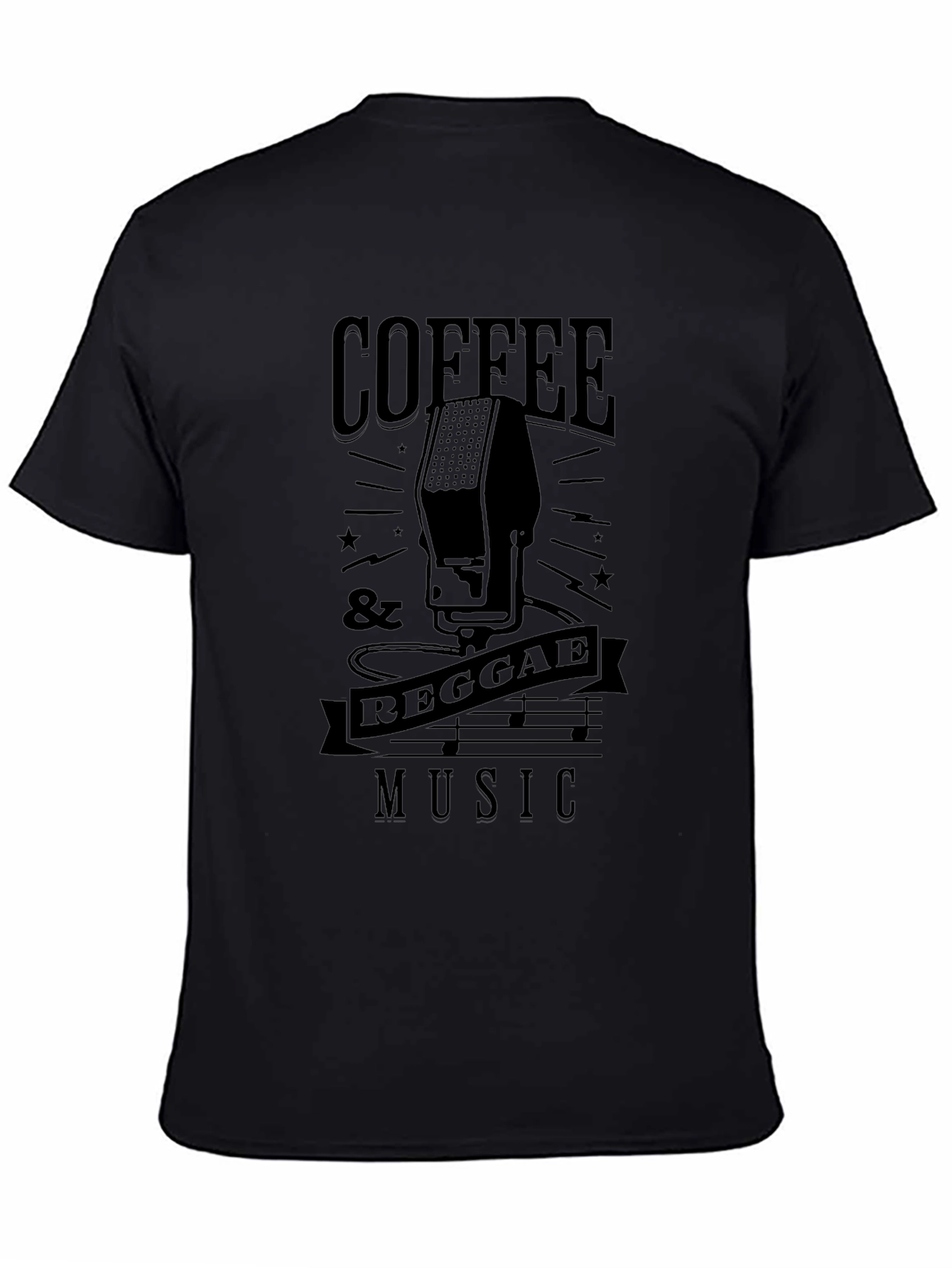 Coffee & Reggae Music Black T-Shirt