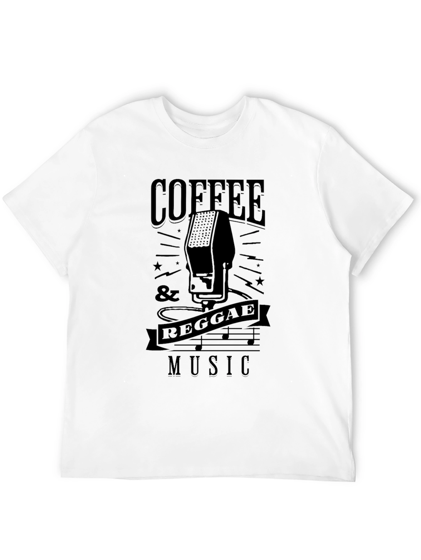 Coffee & Reggae Music Black T-Shirt