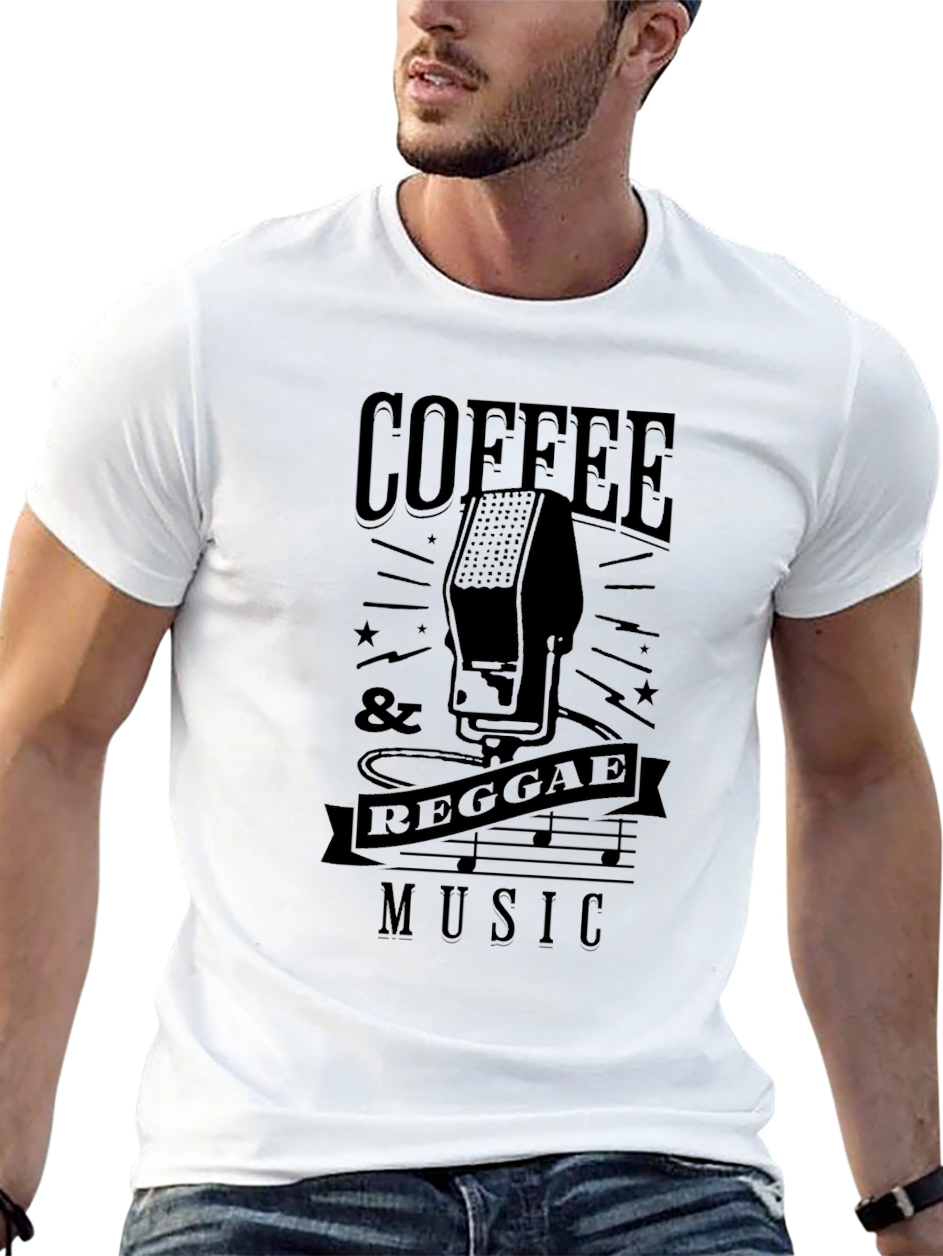 Coffee & Reggae Music Black T-Shirt