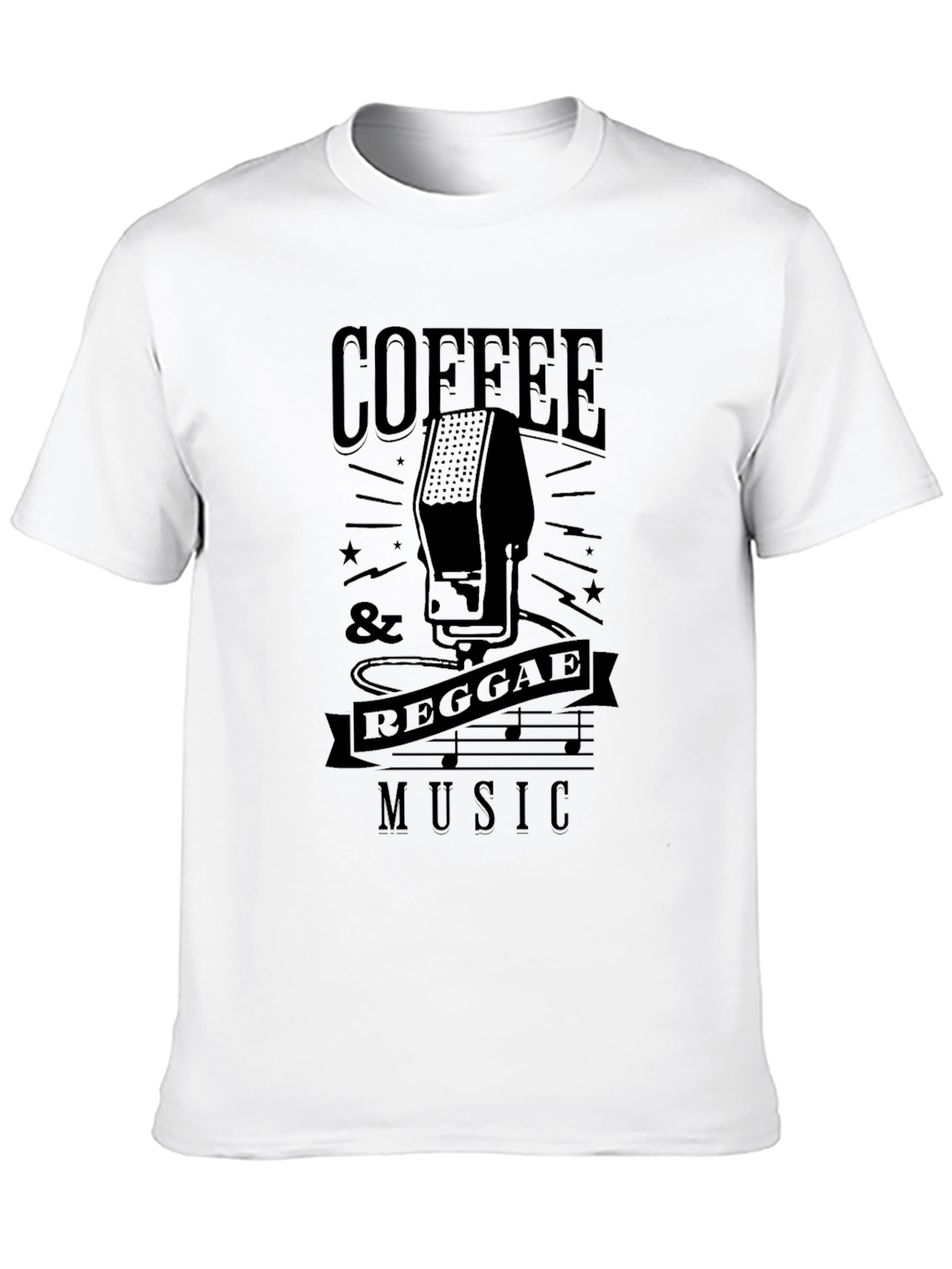 Coffee & Reggae Music Black T-Shirt