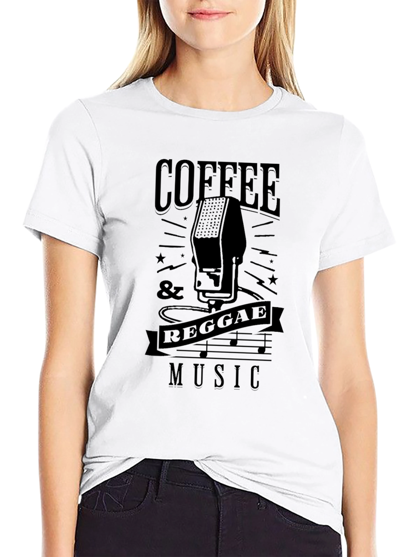 Coffee & Reggae Music Black T-Shirt