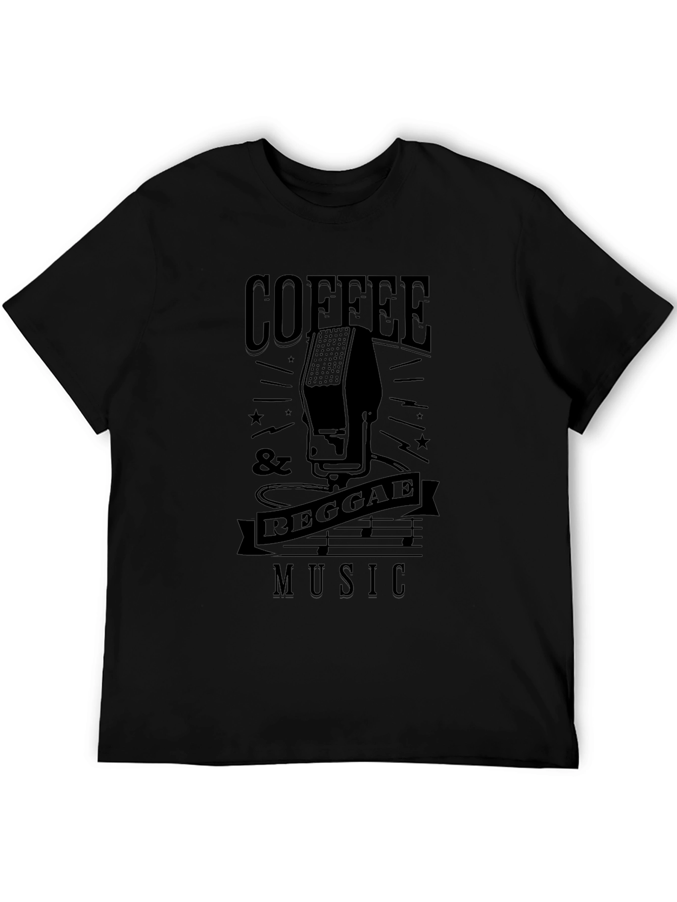 Coffee & Reggae Music Black T-Shirt