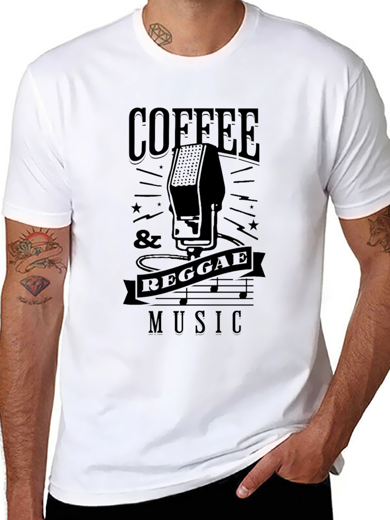 Coffee & Reggae Music Black T-Shirt