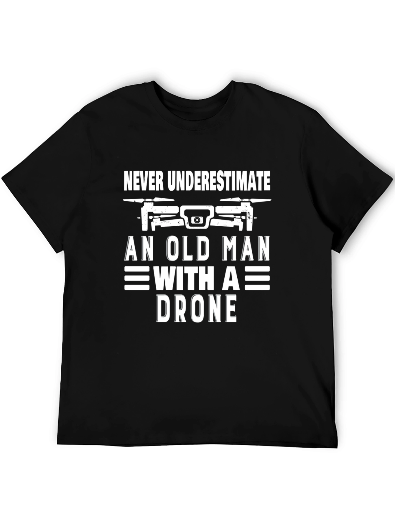 Never Underestimate Old Man with Drone T-Shirt