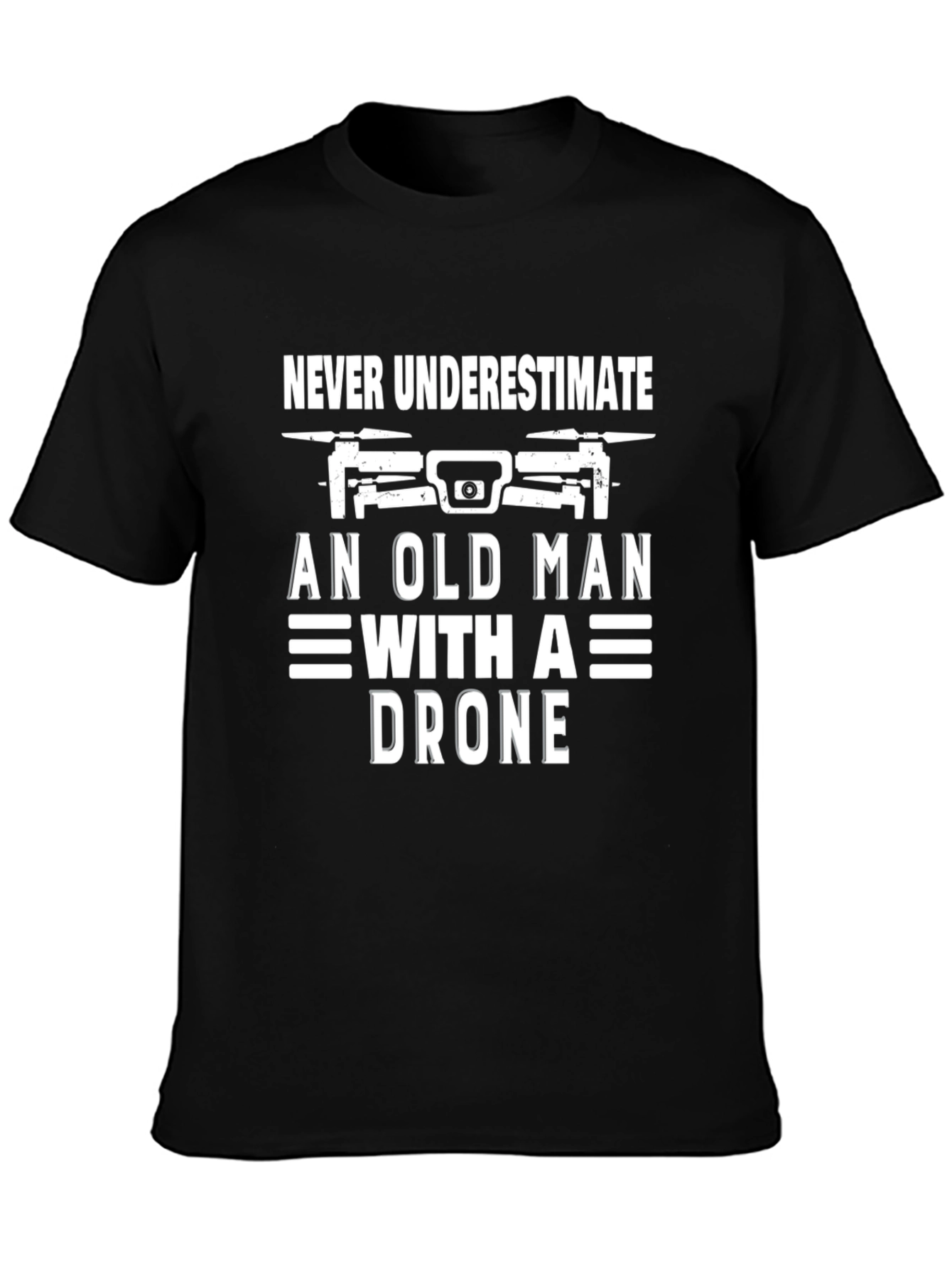 Never Underestimate Old Man with Drone T-Shirt