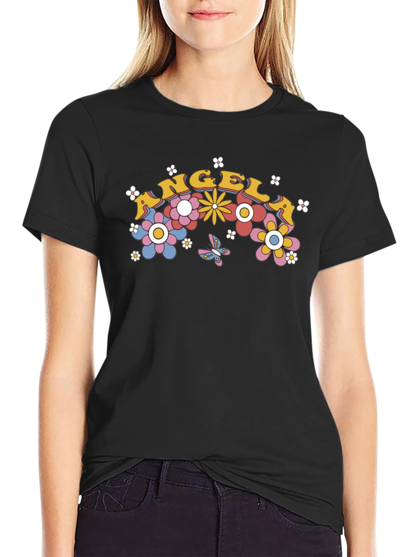 Angel Floral Retro T-Shirt