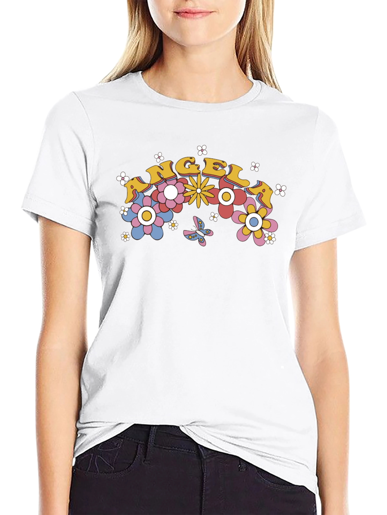 Angel Floral Retro T-Shirt