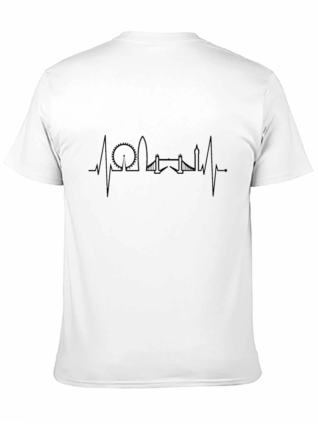 London Skyline Heartbeat Black T-Shirt