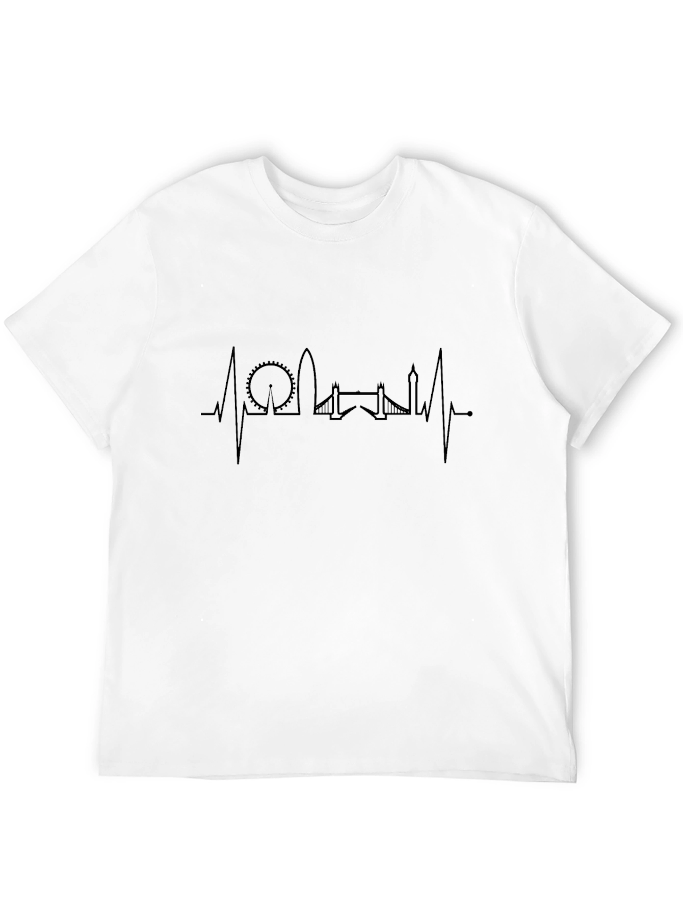 London Skyline Heartbeat Black T-Shirt