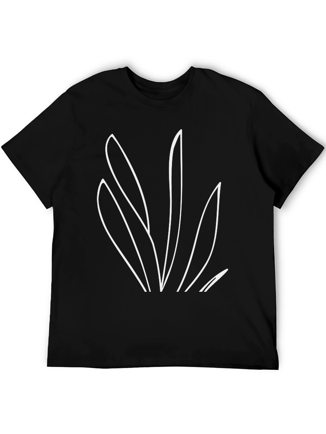 Abstract Floral Graphic Tee - Black