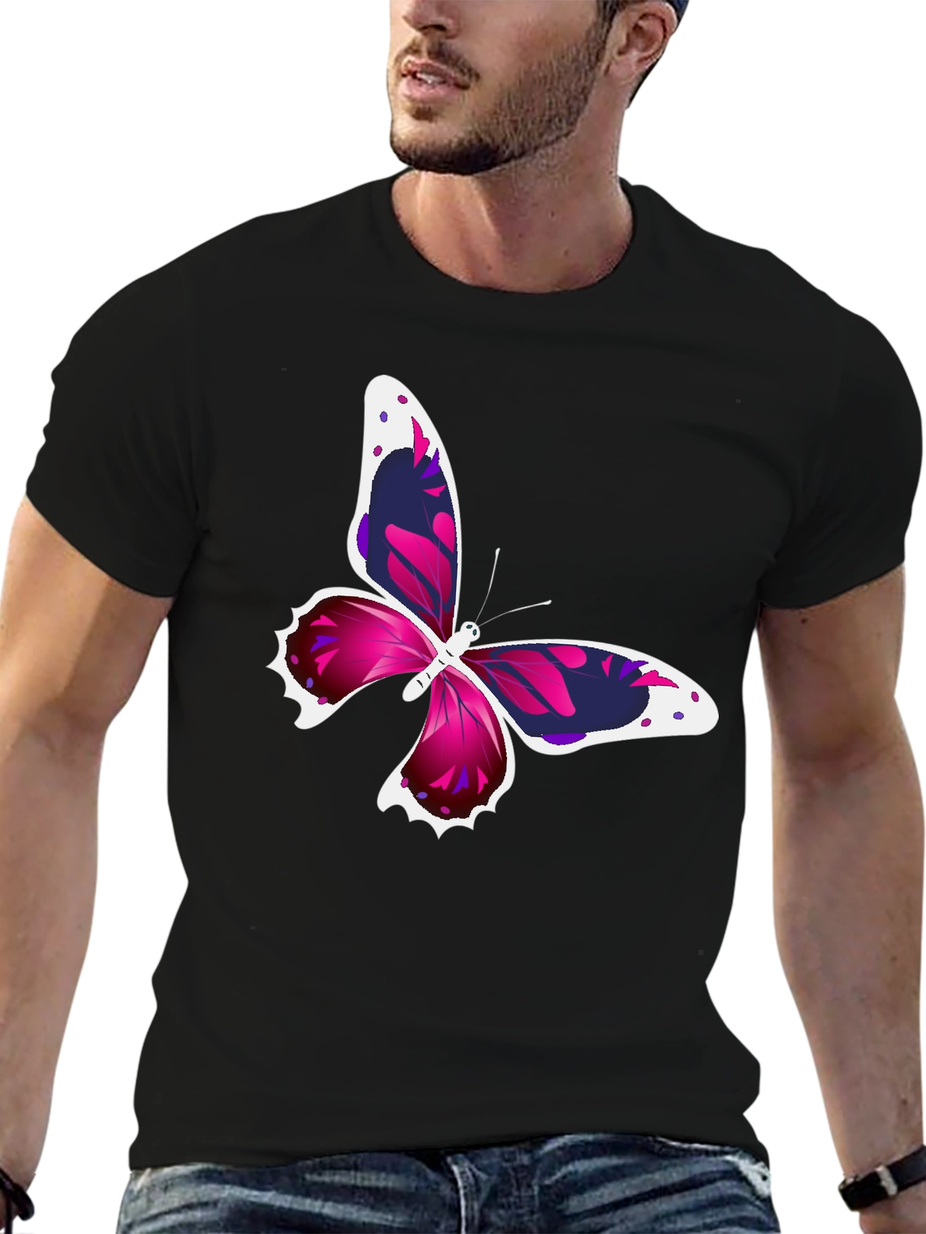 Butterfly Graphic Black T-Shirt