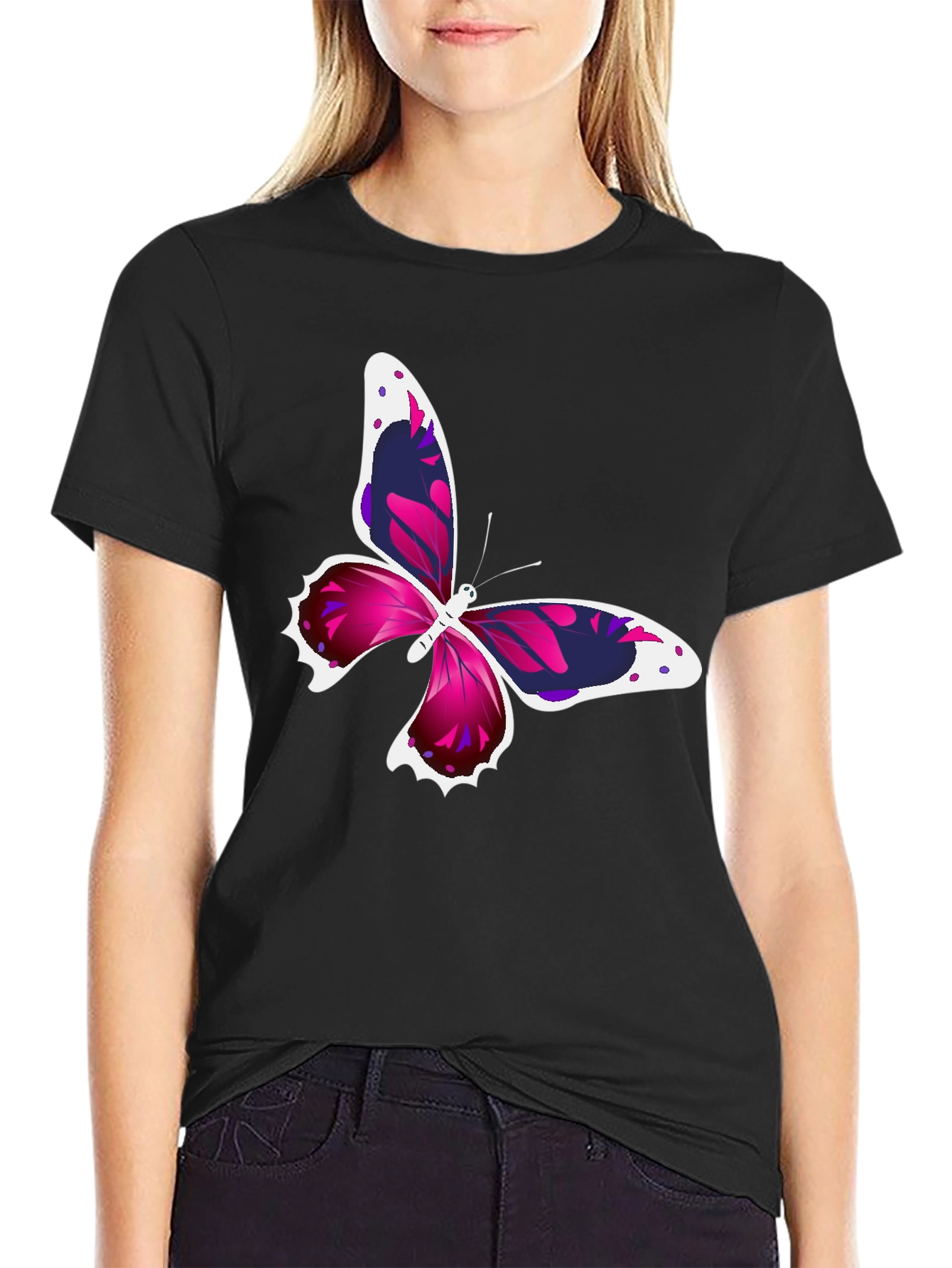 Butterfly Graphic Black T-Shirt