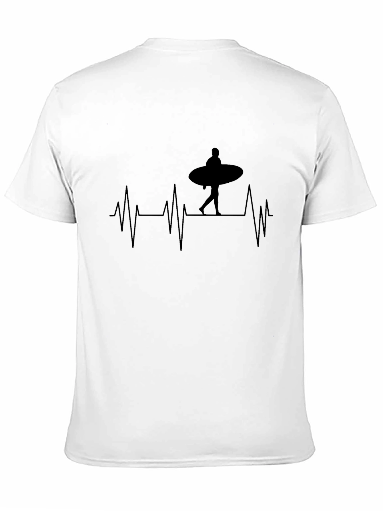 Surfer Heartbeat T-Shirt - Black
