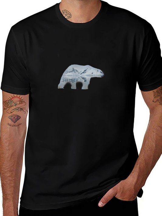 Polar Bear Landscape Graphic Tee - Black