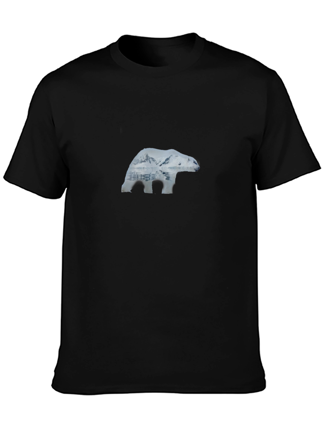 Polar Bear Landscape Graphic Tee - Black