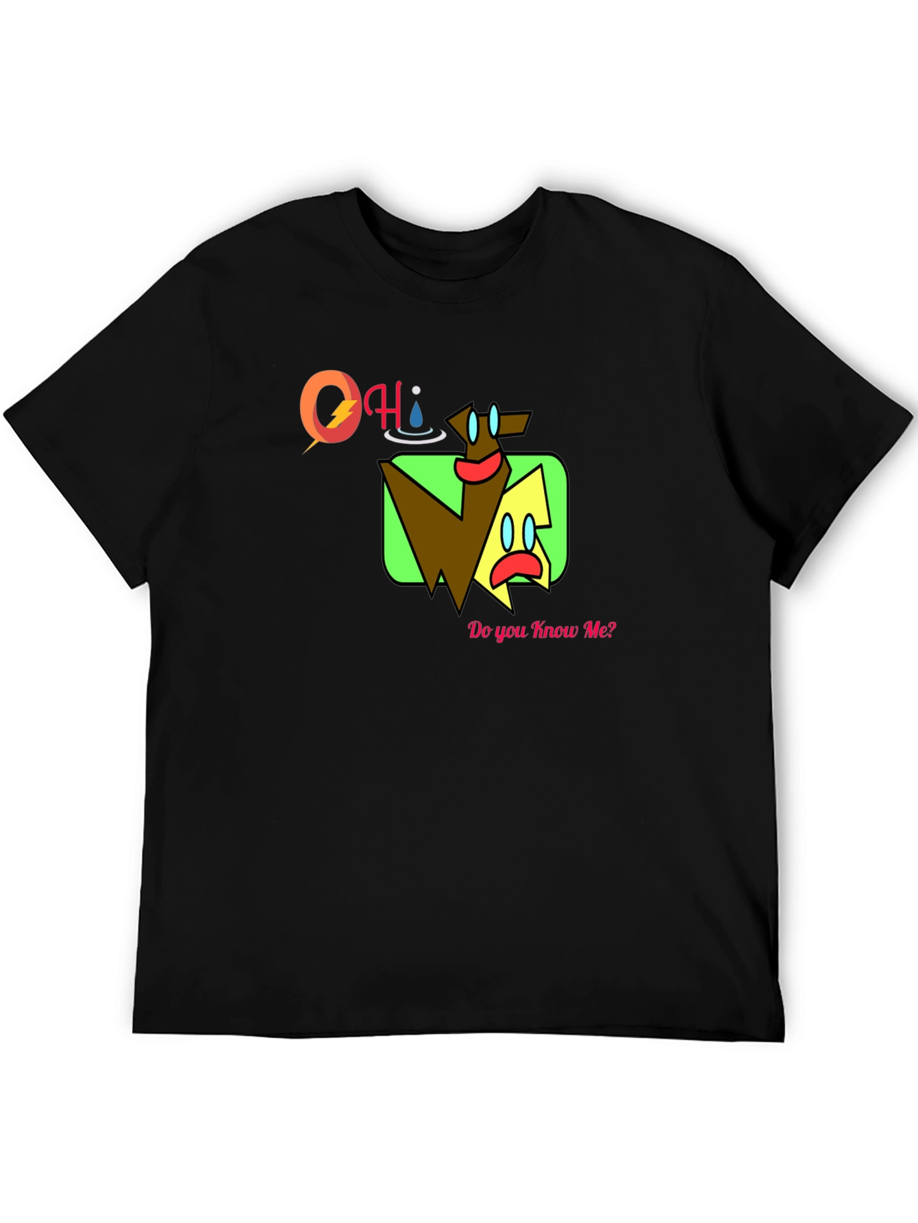 Abstract Graphic Print T-Shirt - Do You Know Me?