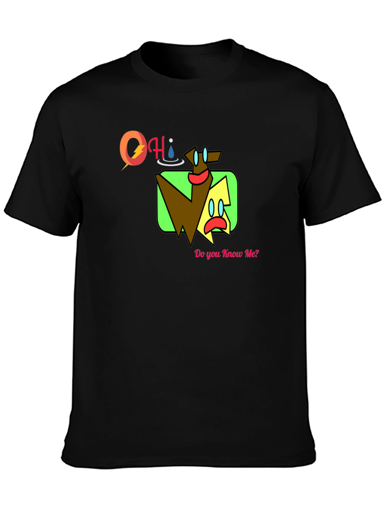 Abstract Graphic Print T-Shirt - Do You Know Me?