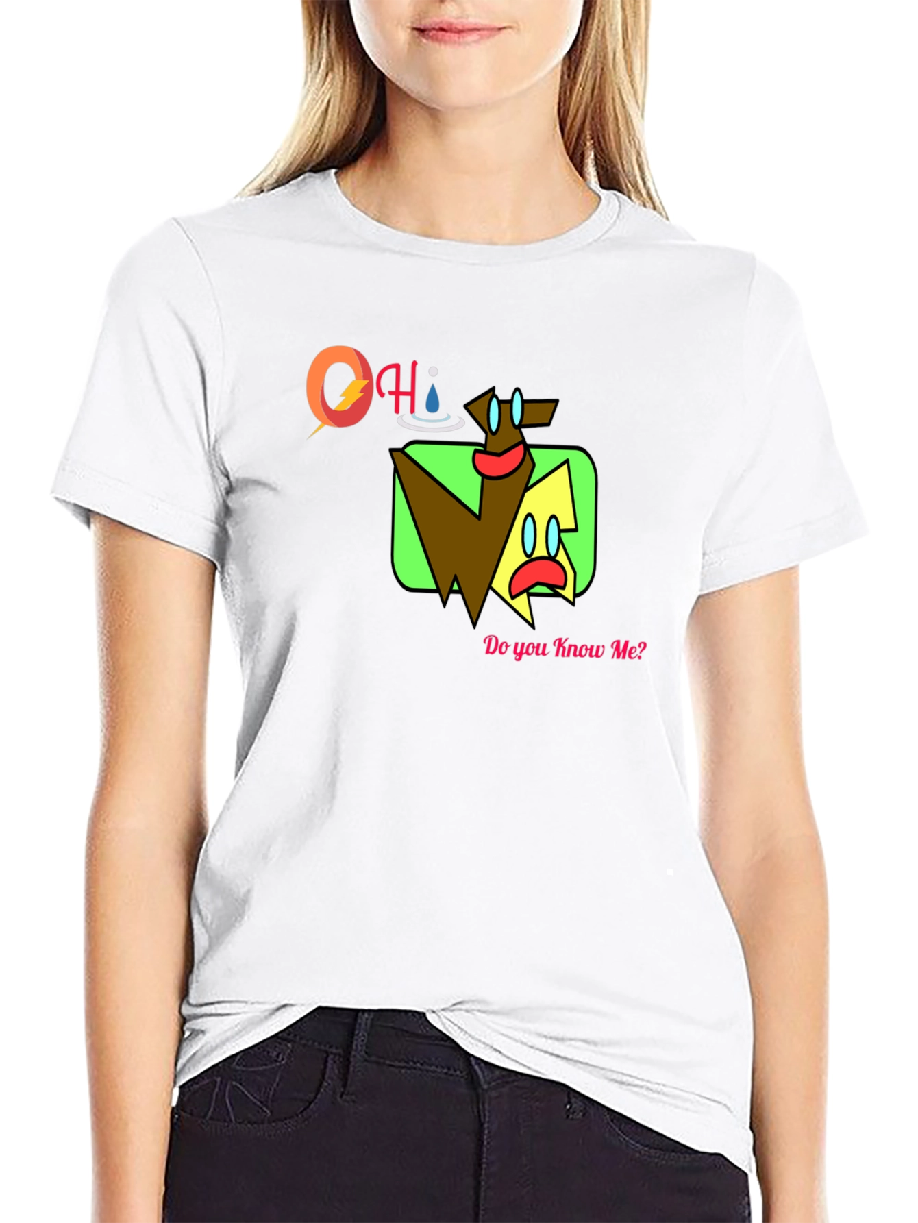 Abstract Graphic Print T-Shirt - Do You Know Me?