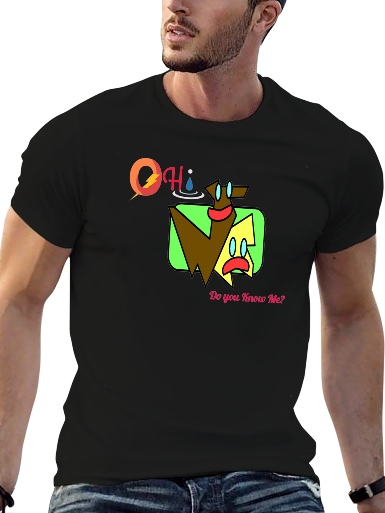 Abstract Graphic Print T-Shirt - Do You Know Me?