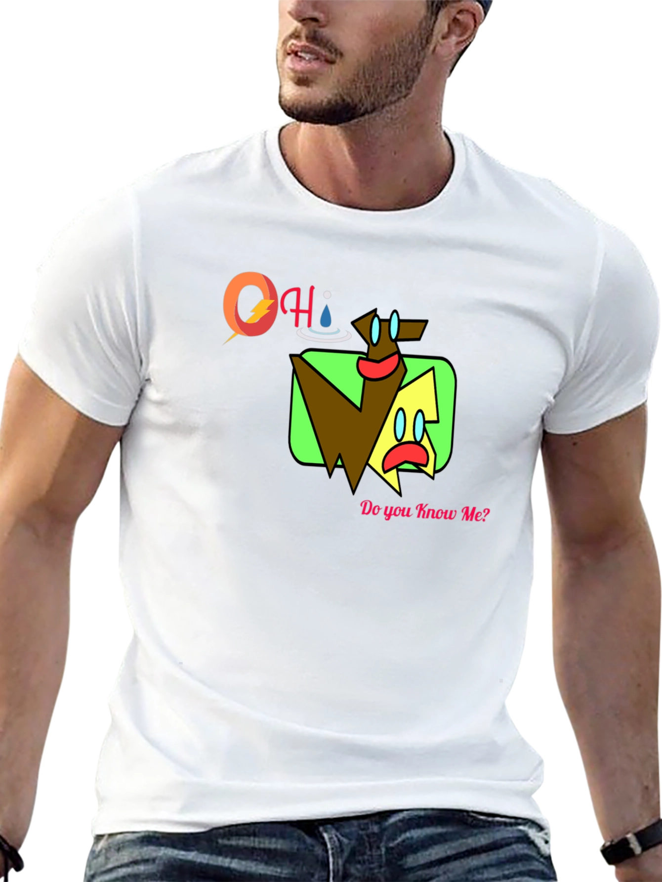 Abstract Graphic Print T-Shirt - Do You Know Me?