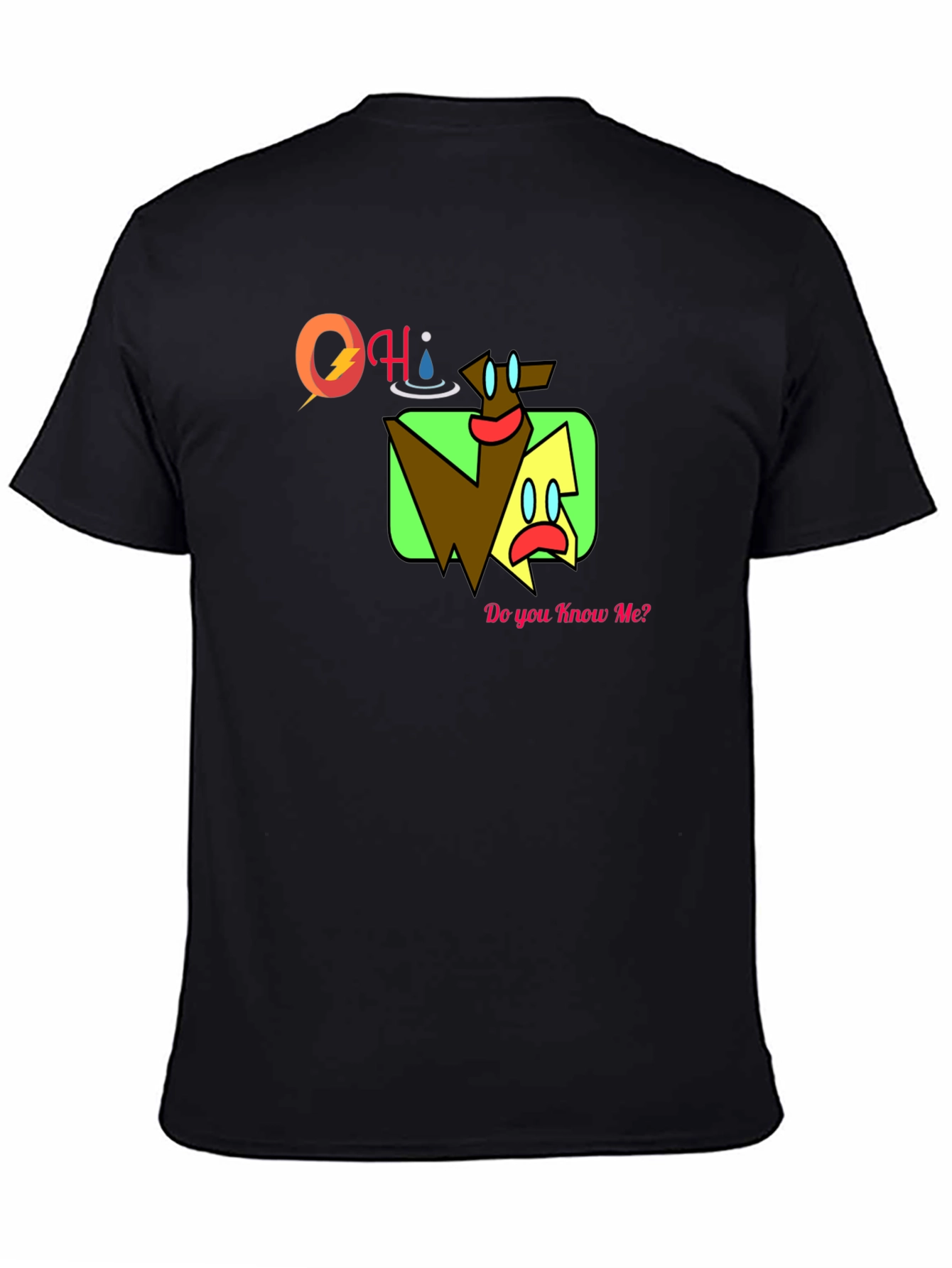 Abstract Graphic Print T-Shirt - Do You Know Me?