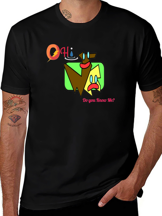 Abstract Graphic Print T-Shirt - Do You Know Me?