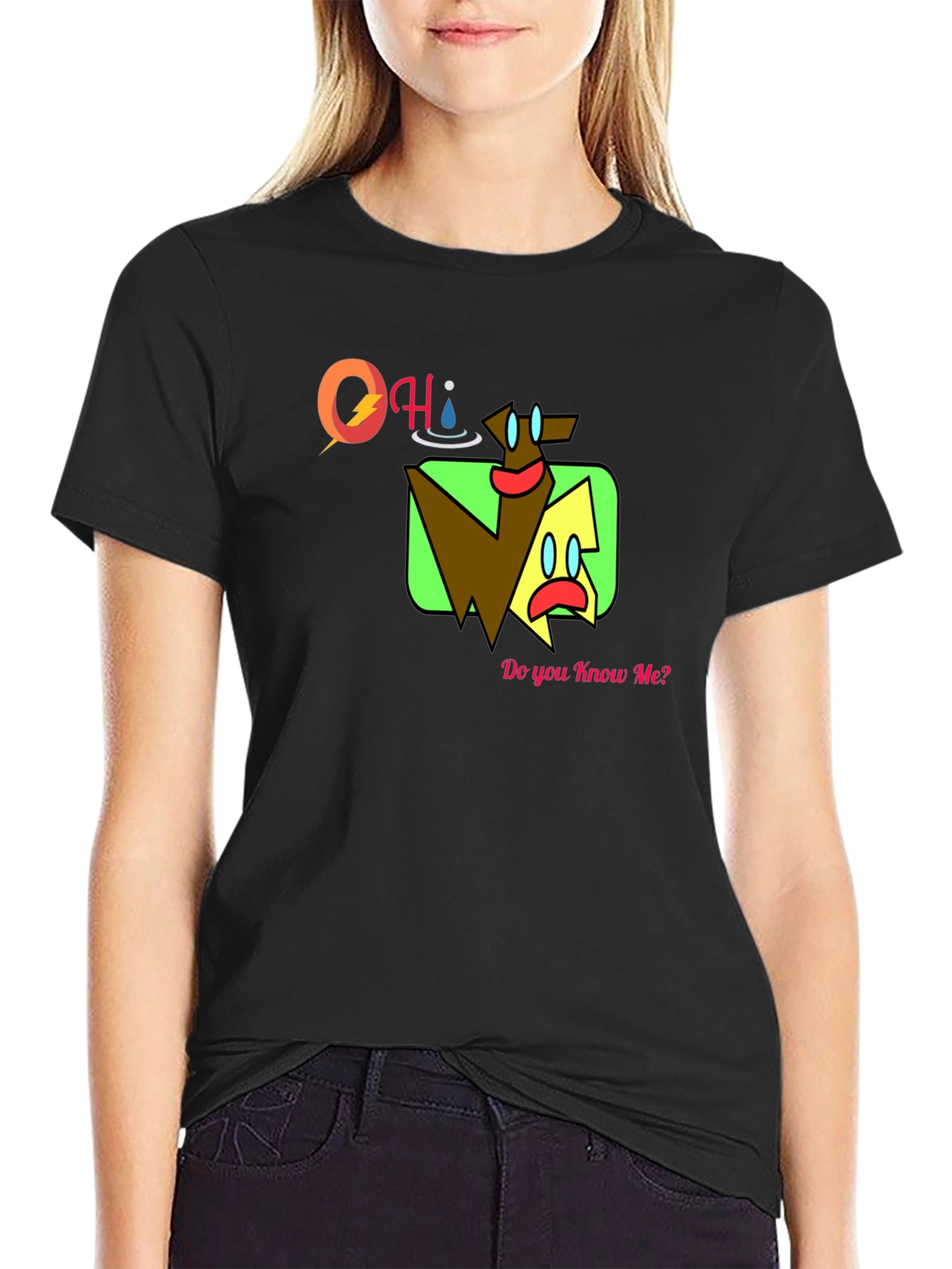 Abstract Graphic Print T-Shirt - Do You Know Me?