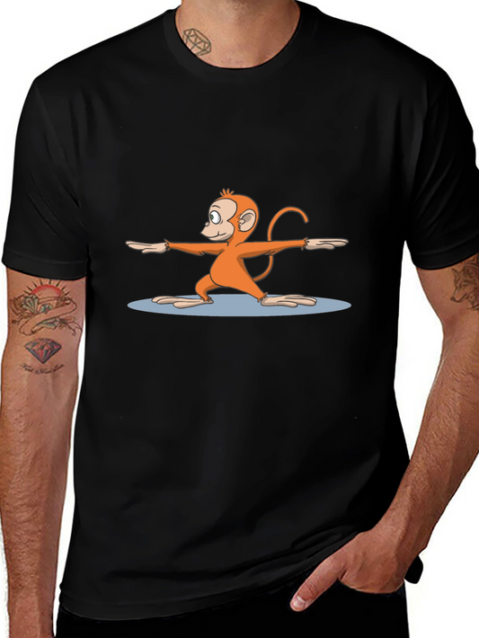 Yoga Monkey Black T-Shirt - Cool Graphic Tee