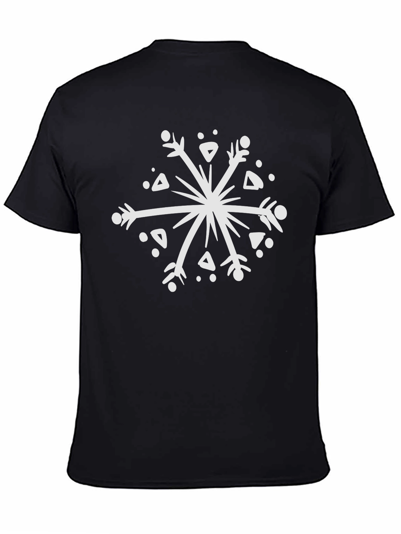 Black Snowflake Graphic Tee - Stylish Winter Wear