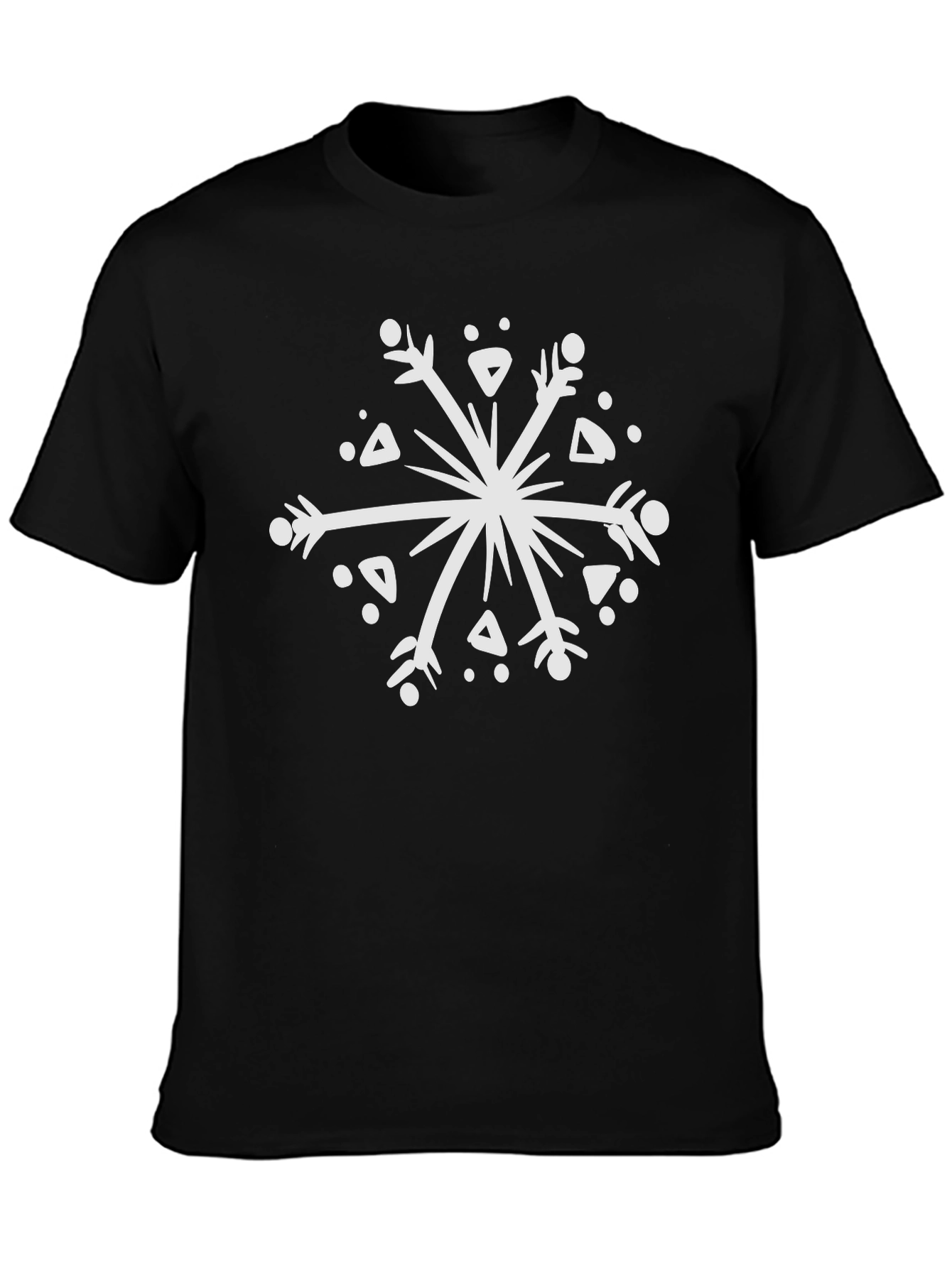 Black Snowflake Graphic Tee - Stylish Winter Wear