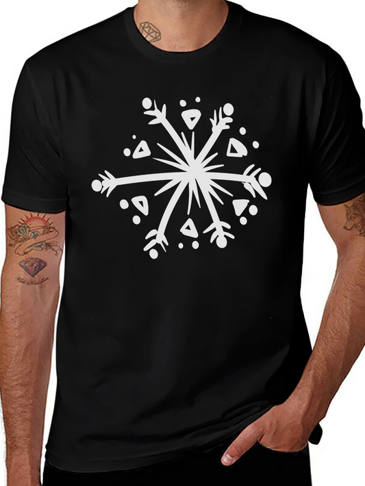 Black Snowflake Graphic Tee - Stylish Winter Wear