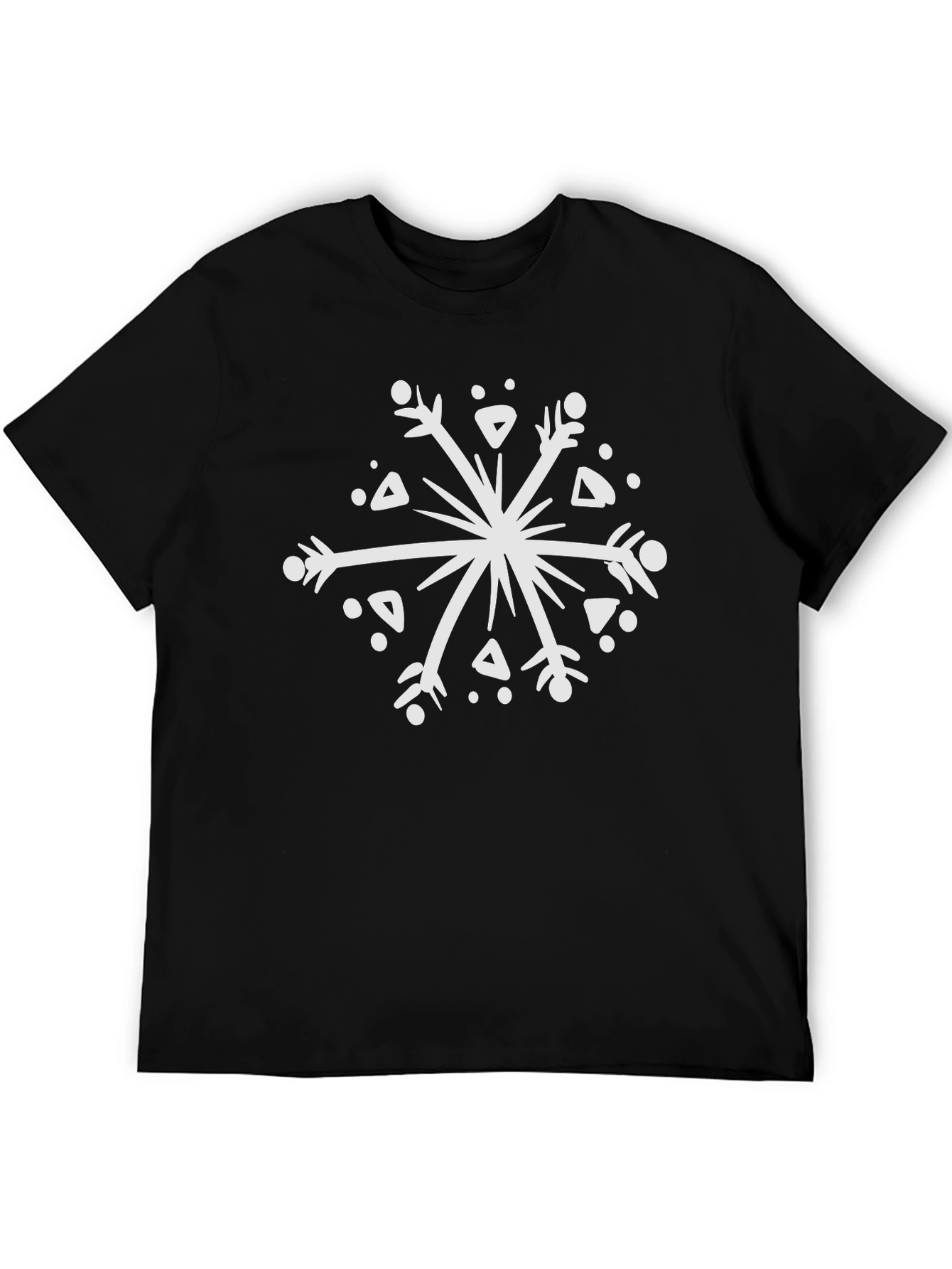 Black Snowflake Graphic Tee - Stylish Winter Wear