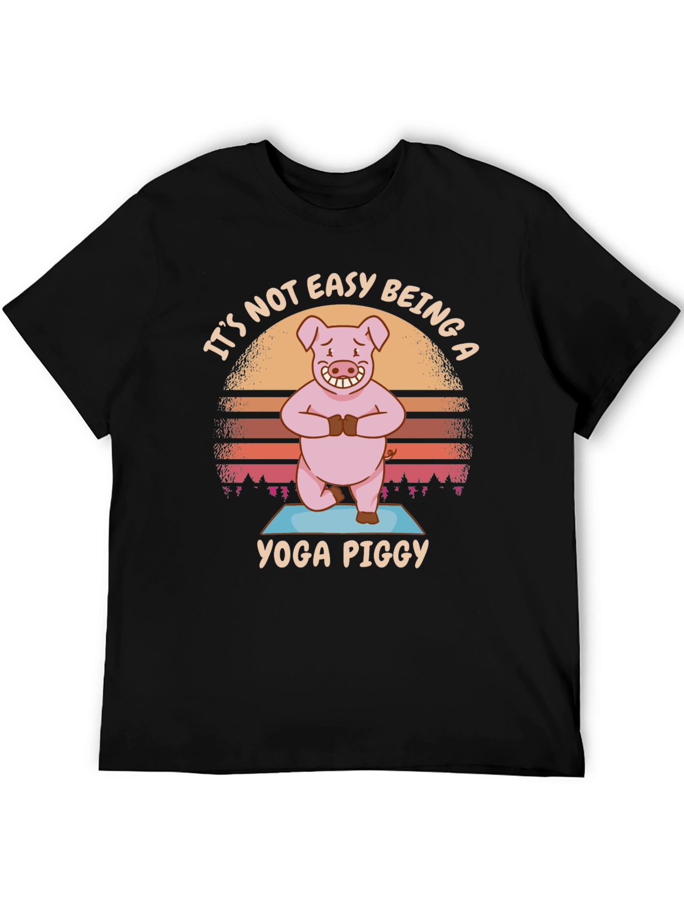 Yoga Piggy T-Shirt - Funny Cartoon Pig Tee