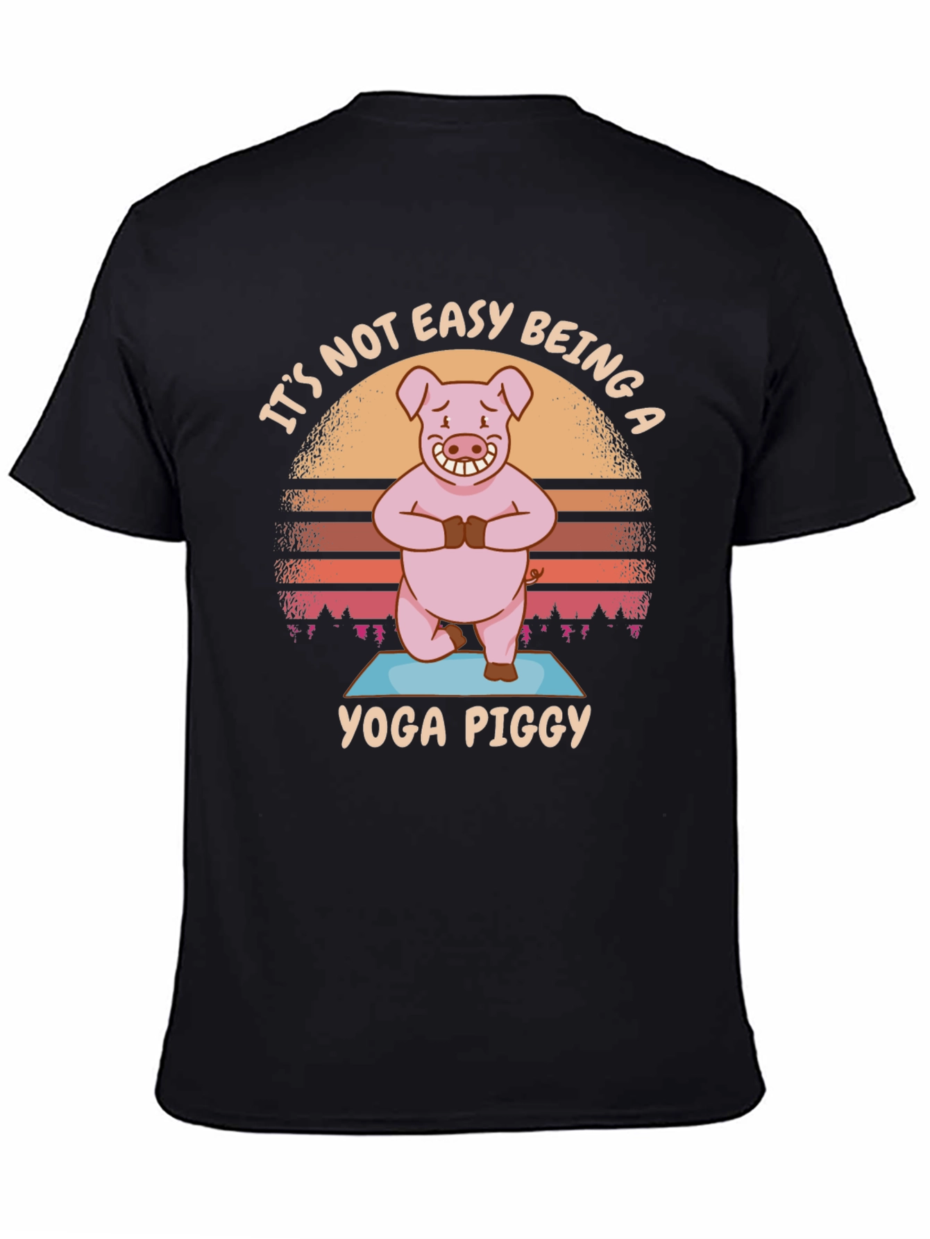 Yoga Piggy T-Shirt - Funny Cartoon Pig Tee