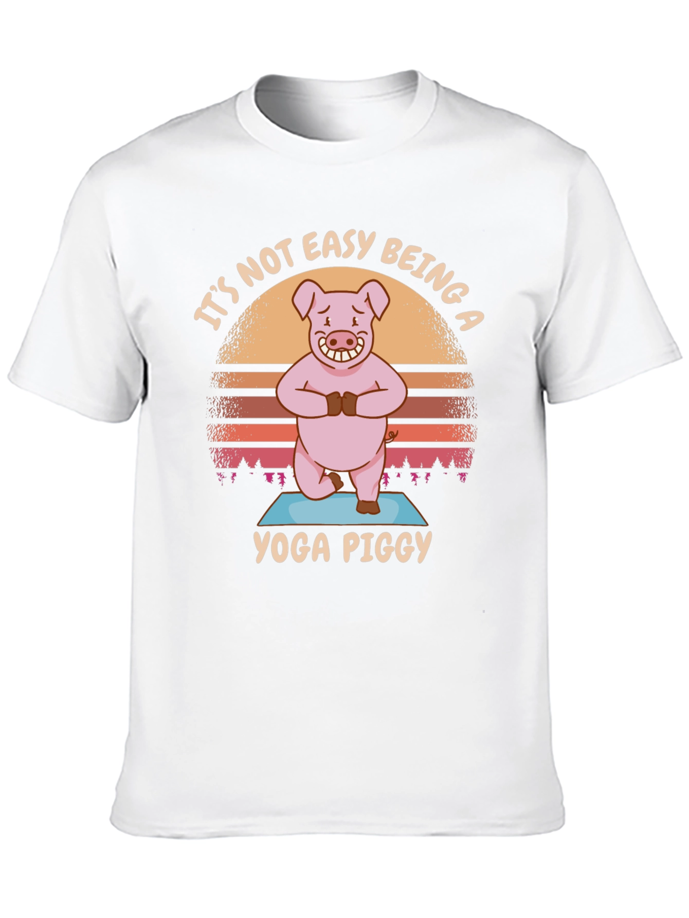Yoga Piggy T-Shirt - Funny Cartoon Pig Tee