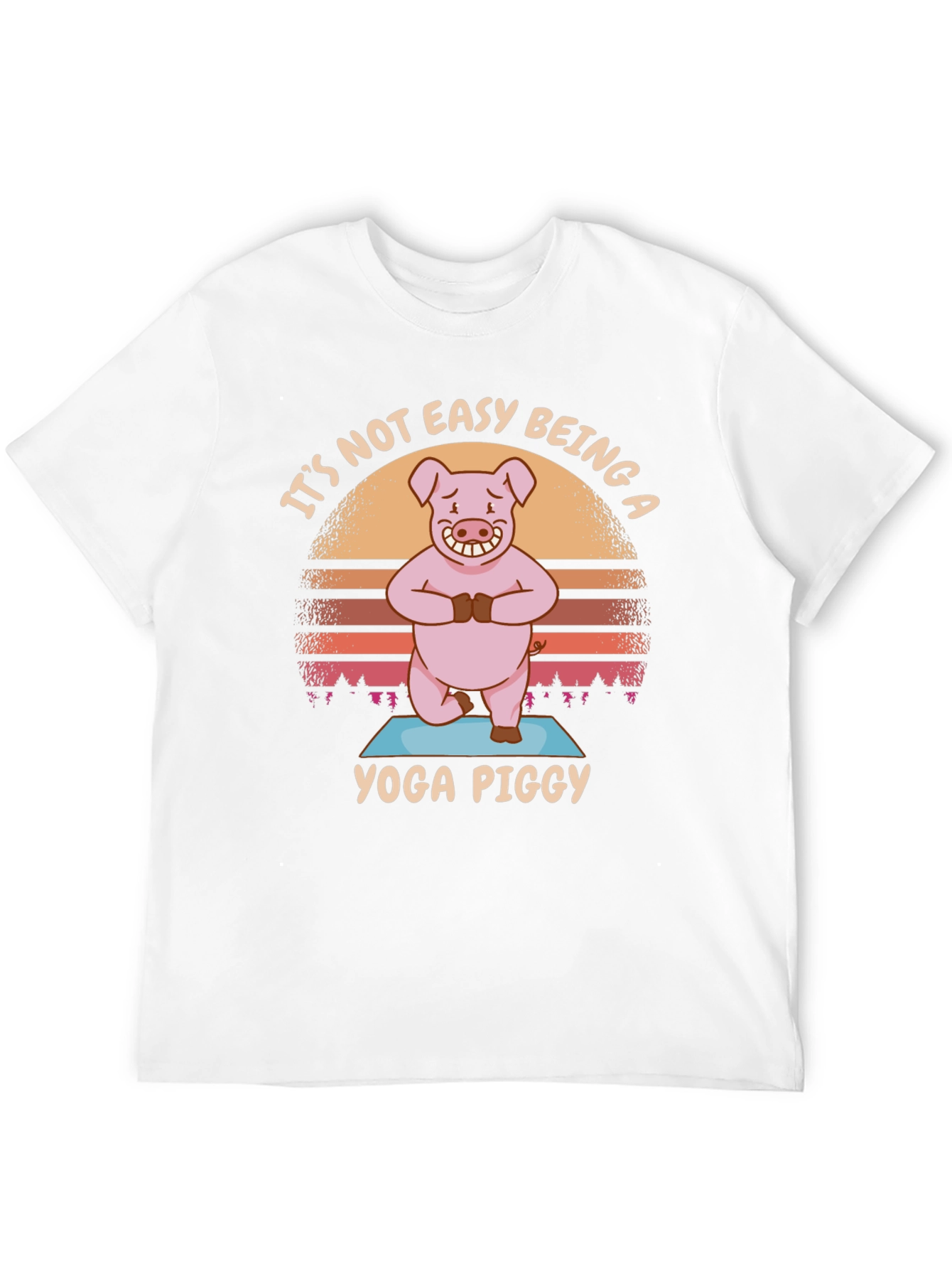 Yoga Piggy T-Shirt - Funny Cartoon Pig Tee