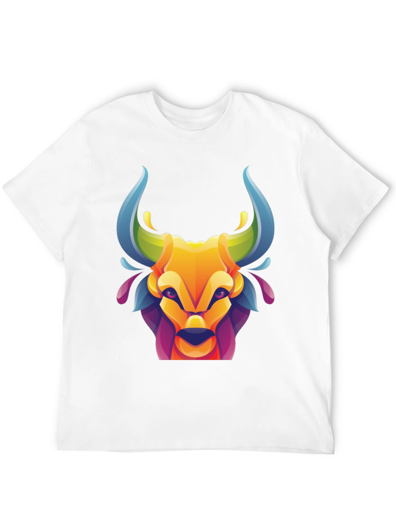 Vibrant Bull Graphic Tee - Stylish Mens Black T-Shirt