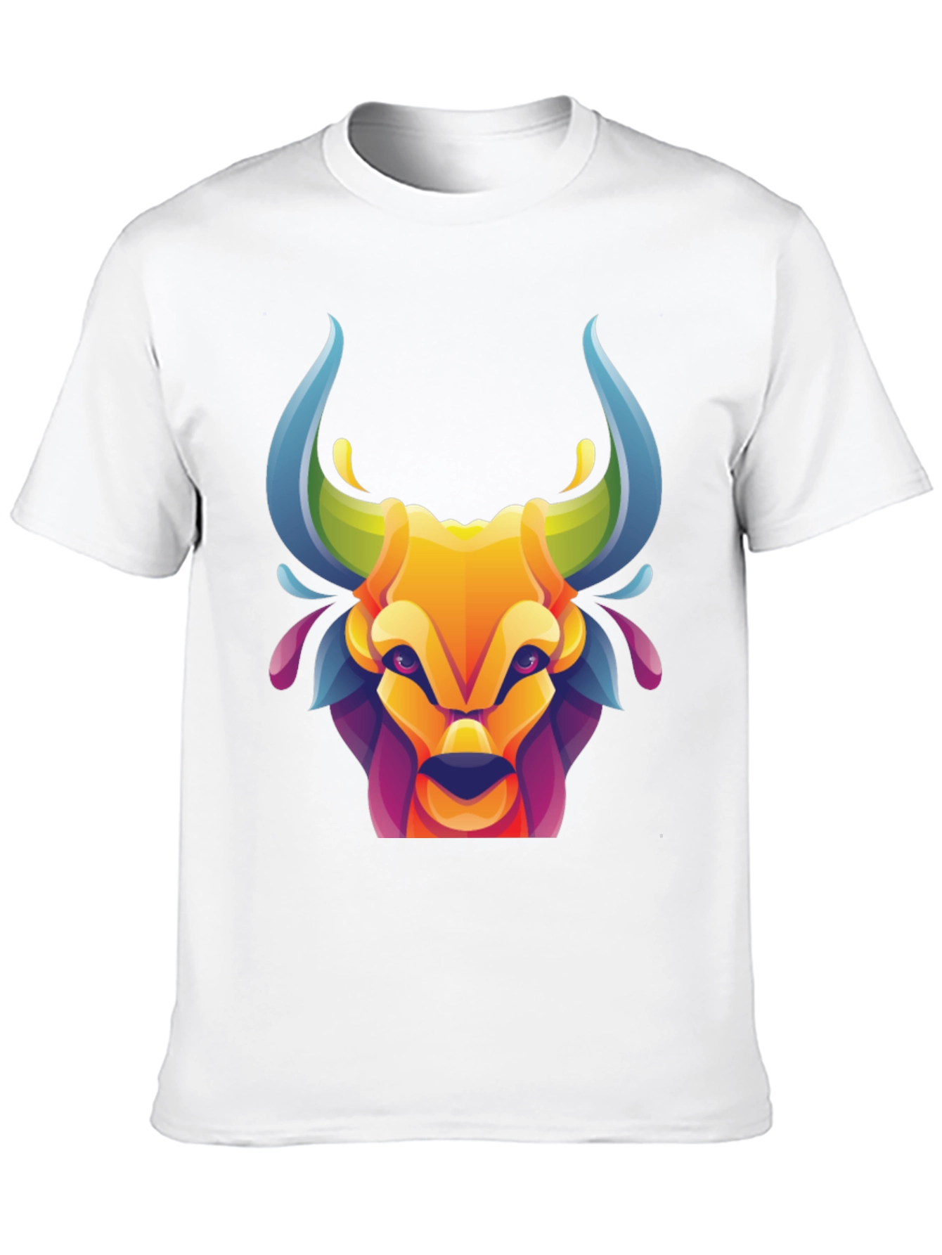 Vibrant Bull Graphic Tee - Stylish Mens Black T-Shirt